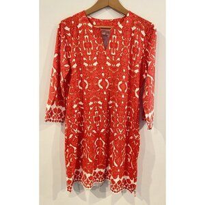 Coolibar Swim Cover Up Dress UPF 50+ Coral Pink Orange Medium M